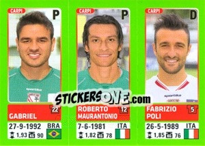 Cromo Gabriel / Roberto Maurantonio / Fabrizio Poli - Calciatori 2014-2015 - Panini