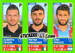 Cromo Alberto Frison / Pietro Terracciano / Gino Peruzzi - Calciatori 2014-2015 - Panini