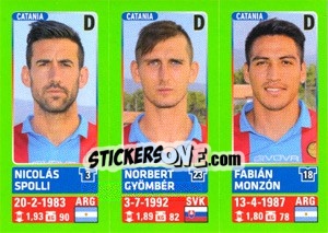 Sticker Nicolás Spolli / Norbert Gyömbér / Fabián Monzón - Calciatori 2014-2015 n. 589 - Panini