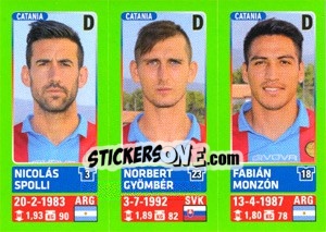 Cromo Nicolás Spolli / Norbert Gyömbér / Fabián Monzón - Calciatori 2014-2015 - Panini