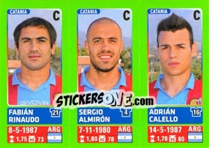 Cromo Fabián Rinaudo / Sergio Almirón / Adrián Calello - Calciatori 2014-2015 - Panini