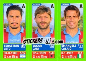 Sticker Sebastián Leto / Edgar Çani / Emanuele Calaiò - Calciatori 2014-2015 n. 593 - Panini