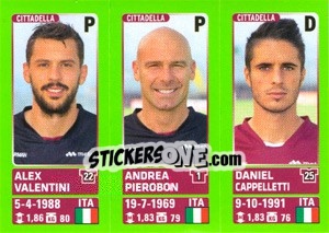 Cromo Alex Valentini / Andrea Pierobon / Daniel Cappelletti - Calciatori 2014-2015 - Panini