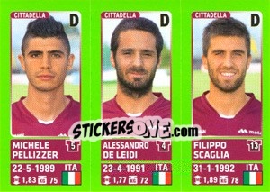Sticker Michele Pellizzer / Alessandro De Leidi / Filippo Scaglia - Calciatori 2014-2015 n. 598 - Panini
