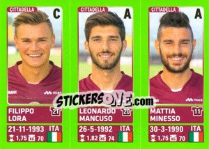 Sticker Filippo Lora / Leonardo Mancuso / Mattia Minesso - Calciatori 2014-2015 n. 601 - Panini