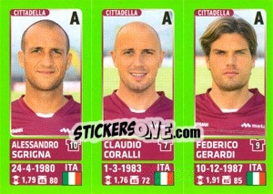 Cromo Alessandro Sgrigna / Claudio Coralli / Federico Gerardi - Calciatori 2014-2015 - Panini