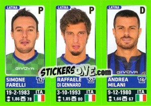 Sticker Simone Farelli / Raffaele Di Gennaro / Andrea Milani - Calciatori 2014-2015 n. 620 - Panini