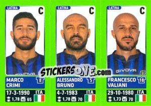 Sticker Marco Crimi / Alessandro Bruno / Francesco Valiani - Calciatori 2014-2015 n. 623 - Panini