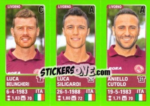 Cromo Luca Belingheri / Luca Siligardi / Aniello Cutolo - Calciatori 2014-2015 - Panini