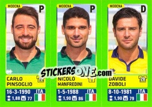 Sticker Carlo Pinsoglio - Nicolò Manfredini - Davide Zoboli - Calciatori 2014-2015 - Panini