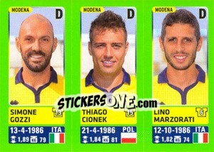 Sticker Simone Gozzi / Thiago Cionek / Lino Marzorati - Calciatori 2014-2015 n. 637 - Panini