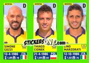 Figurina Simone Gozzi / Thiago Cionek / Lino Marzorati - Calciatori 2014-2015 - Panini