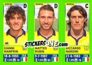 Sticker Gianni Manfrin / Matteo Rubin / Riccardo Nardini - Calciatori 2014-2015 n. 638 - Panini