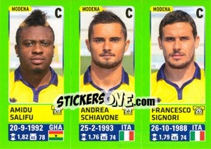 Sticker Amidu Salifu / Andrea Schiavone / Francesco Signori - Calciatori 2014-2015 n. 639 - Panini