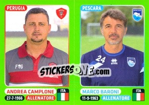 Sticker Andrea Camplone / Marco Baroni - Calciatori 2014-2015 n. 643 - Panini
