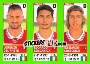 Sticker Lorenzo Del Prete / Edoardo Goldaniga / Alessandro Crescenzi - Calciatori 2014-2015 n. 646 - Panini