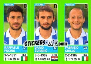 Sticker Raffaele Pucino / Dario Župaric / Fabrizio Grillo - Calciatori 2014-2015 n. 653 - Panini