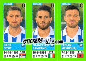 Sticker Uroš Cosic / Francesco Zampano / Ledian Memushaj - Calciatori 2014-2015 n. 654 - Panini