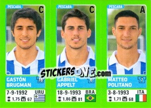 Cromo Gastón Brugman / Gabriel Appelt / Matteo Politano - Calciatori 2014-2015 - Panini