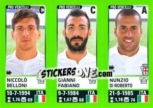 Sticker Niccolò Belloni - Gianni Fabiano - Nunzio Di Roberto - Calciatori 2014-2015 - Panini