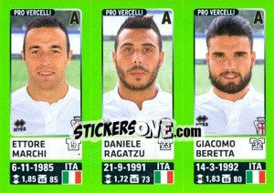 Figurina Ettore Marchi / Daniele Ragatzu / Giacomo Beretta - Calciatori 2014-2015 - Panini