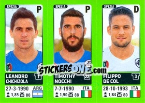 Sticker Leandro Chichizola / Timothy Nocchi / Filippo De Col - Calciatori 2014-2015 n. 668 - Panini