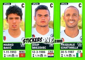 Sticker Marko Bakic / Josip Brezovec / Pasquale Schiattarella - Calciatori 2014-2015 - Panini