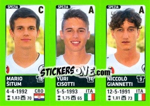 Sticker Mario Šitum - Yuri Cisotti - Niccolò Giannetti - Calciatori 2014-2015 - Panini