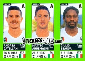Sticker Andrea Catellani / Matteo Ardemagni / Giulio Ebagua - Calciatori 2014-2015 n. 673 - Panini