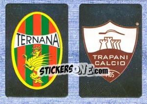 Figurina Scudetto Ternana - Scudetto Trapani - Calciatori 2014-2015 - Panini
