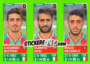 Sticker Alessandro Bastrini / Alberto Masi / Biagio Meccariello - Calciatori 2014-2015 n. 678 - Panini