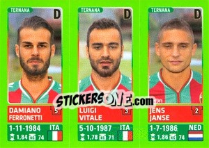 Sticker Damiano Ferronetti / Luigi Vitale / Jens Janse - Calciatori 2014-2015 n. 679 - Panini