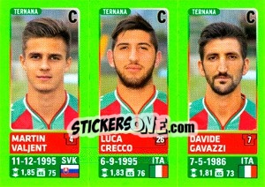 Sticker Martin Valjent / Luca Crecco / Davide Gavazzi - Calciatori 2014-2015 n. 681 - Panini