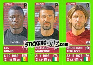 Sticker Lys Gomis / Richard Marcone / Christian Terlizzi - Calciatori 2014-2015 n. 684 - Panini