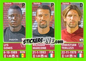 Figurina Lys Gomis / Richard Marcone / Christian Terlizzi - Calciatori 2014-2015 - Panini