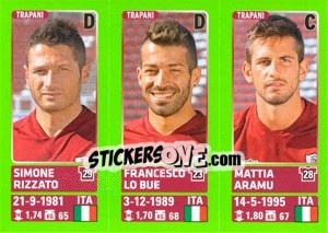 Sticker Simone Rizzato / Francesco Lo Bue / Mattia Aramu - Calciatori 2014-2015 n. 686 - Panini