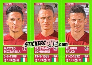 Sticker Matteo Scozzarella / Cristiano Lombardi / Filippo Falco - Calciatori 2014-2015 - Panini