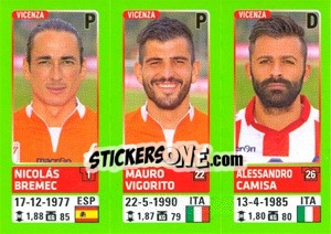 Sticker Nicolás Bremec / Mauro Vigorito / Alessandro Camisa - Calciatori 2014-2015 n. 700 - Panini