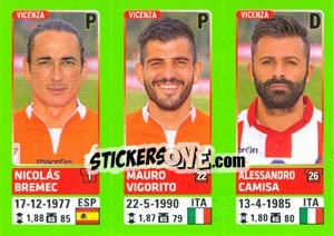 Cromo Nicolás Bremec / Mauro Vigorito / Alessandro Camisa - Calciatori 2014-2015 - Panini