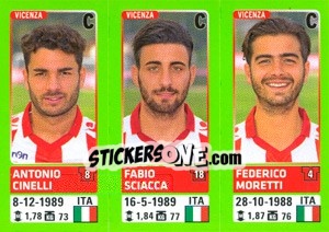 Sticker Antonio Cinelli / Fabio Sciacca / Federico Moretti - Calciatori 2014-2015 n. 703 - Panini