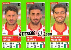 Cromo Antonio Cinelli / Fabio Sciacca / Federico Moretti - Calciatori 2014-2015 - Panini