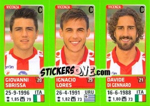 Sticker Giovanni Sbrissa / Ignacio Lores / Davide Di Gennaro - Calciatori 2014-2015 n. 704 - Panini