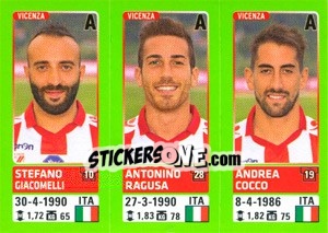 Sticker Stefano Giacomelli / Antonino Ragusa / Andrea Cocco - Calciatori 2014-2015 n. 705 - Panini