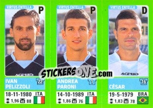 Sticker Ivan Pelizzoli / Andrea Paroni / César - Calciatori 2014-2015 - Panini