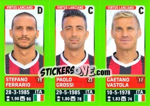 Sticker Stefano Ferrario / Paolo Grossi / Gaetano Vastola - Calciatori 2014-2015 - Panini