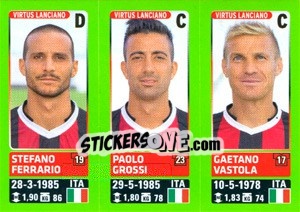 Cromo Stefano Ferrario / Paolo Grossi / Gaetano Vastola - Calciatori 2014-2015 - Panini