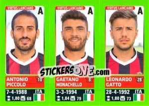 Sticker Antonio Piccolo / Gaetano Monachello / Leonardo Gatto - Calciatori 2014-2015 n. 720 - Panini