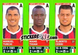 Sticker Manuel Turchi / Mame Thiam / Alberto Cerri - Calciatori 2014-2015 n. 721 - Panini