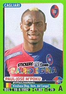 Cromo Paul-José M'Poku (Cagliari) - Calciatori 2014-2015 - Panini