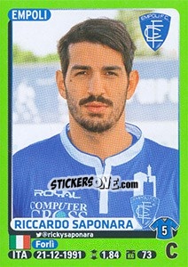 Cromo Riccardo Saponara (Empoli) - Calciatori 2014-2015 - Panini